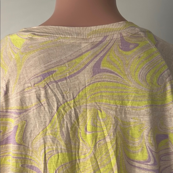 Fabletics Womens Yellow Purple Samara Raglan Cropped Shirt Size  1X - Picture 8 of 10